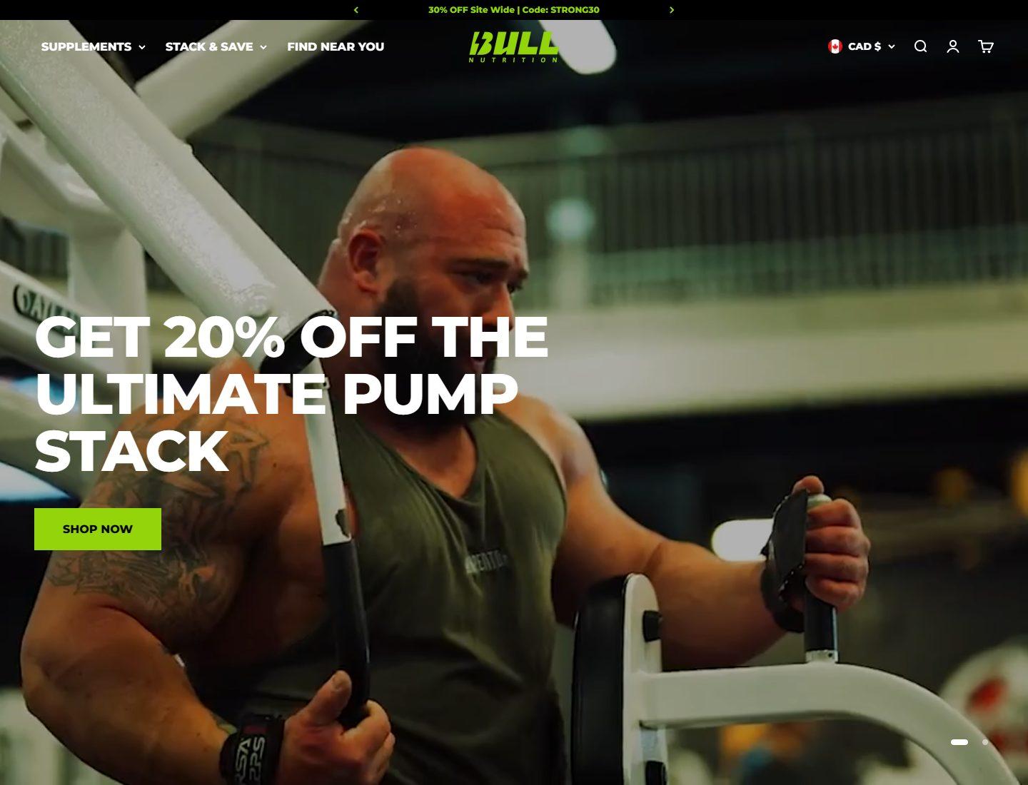 Bull Nutrition ecommerce case study card image