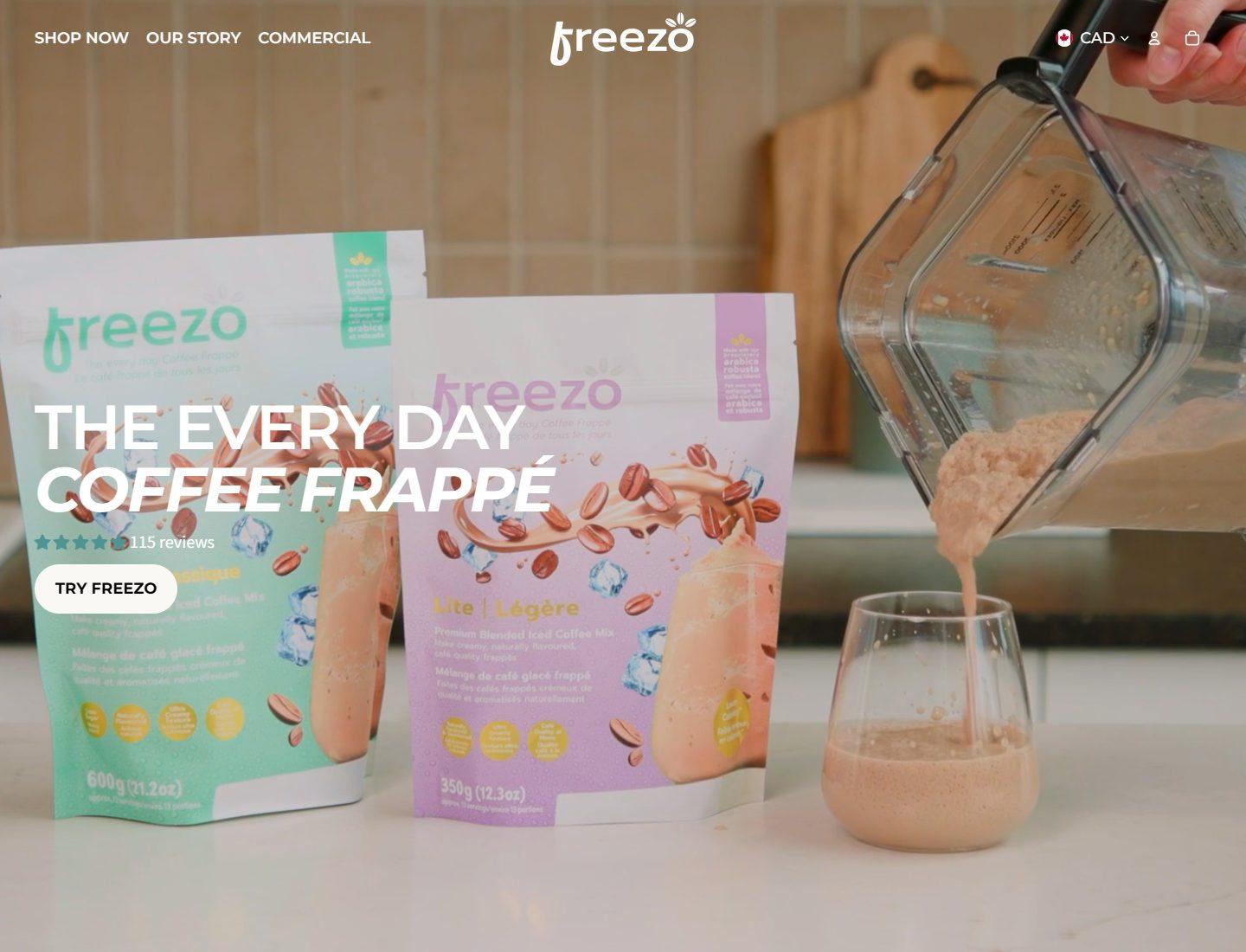 Freezo ecommerce case study card image