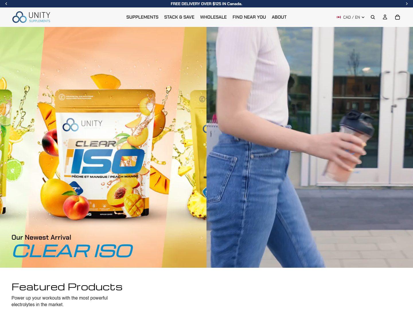 Unity Supplements ecommerce case study card image