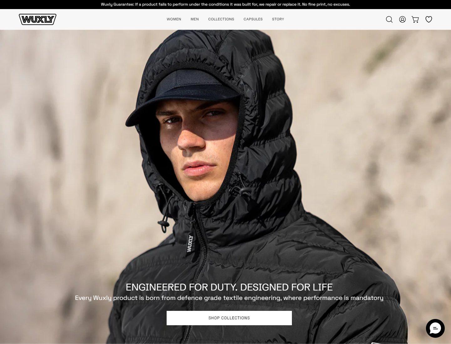 Wuxly consumer outerwear ecommerce case study card image